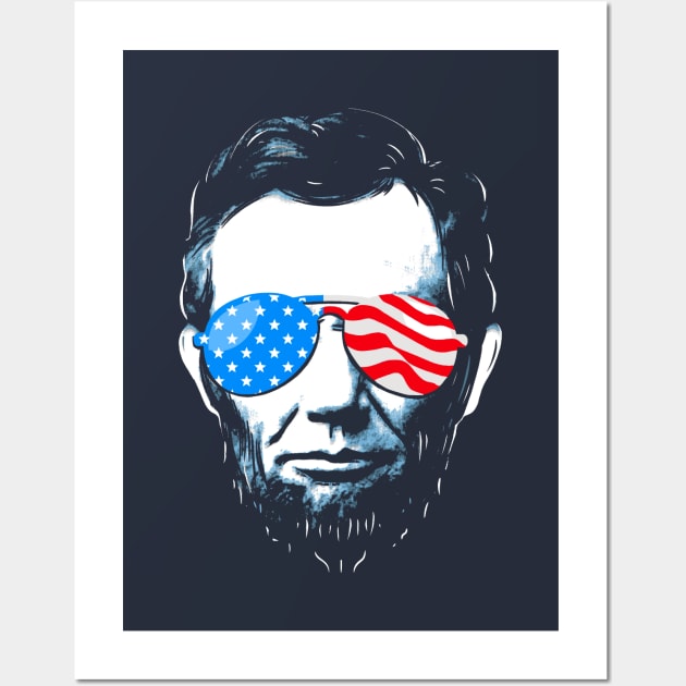 Abe Lincoln in Sunglasses for 4th of July Wall Art by Boots